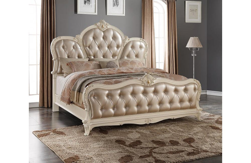 Eadward Pearl White Bed