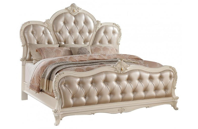 Eadward Pearl White Bed