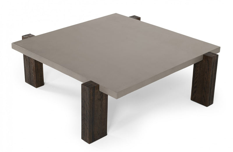 Modrest Milton Dark Grey & Walnut Square Coffee Table