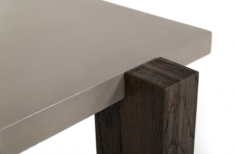 Modrest Milton Dark Grey & Walnut Square Coffee Table