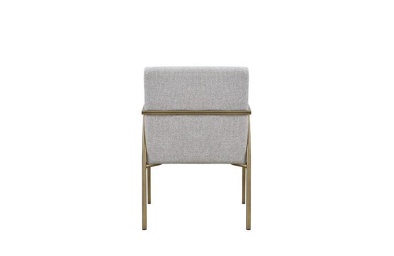 Modrest Burnham Modern White & Brass Arm Dining Chair