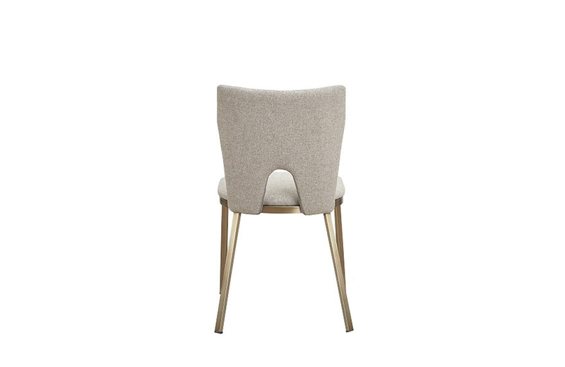 Modrest Burton Modern Beige & Brass Dining Chair Set of 2