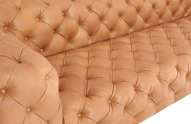 Divani Casa Dexter Transitional Camel Tufted Sofa