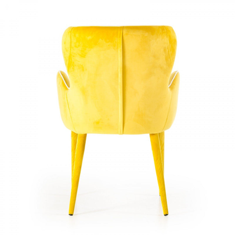 Tigard Modern Fabric Dining Chair Yellow