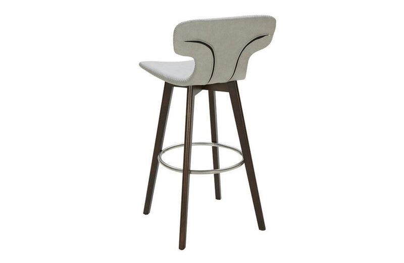 Zach Modern Eco-Leather Bar Stool Gray