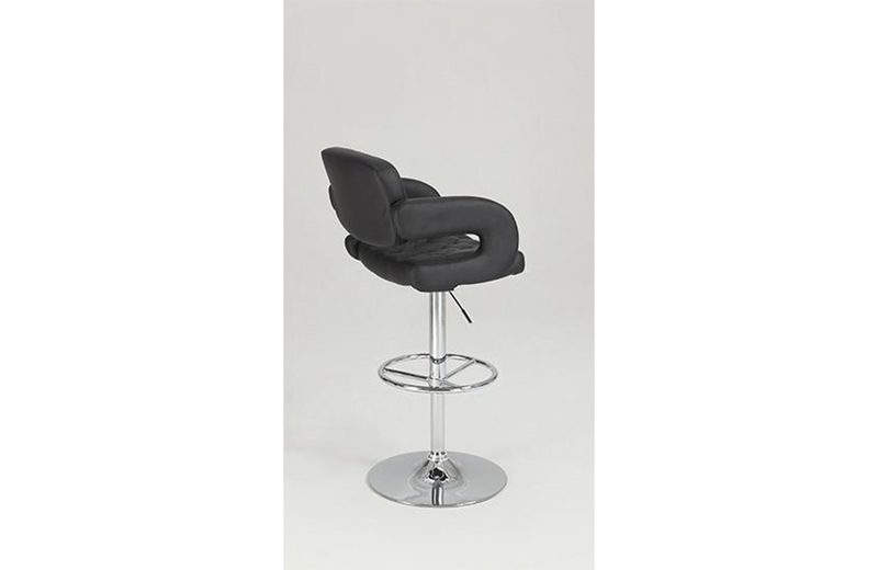 Hunter Tufted Back & Seat Adjustable Arm Stool Black