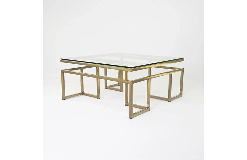 Calgary Glass Large Sq Cocktail Table