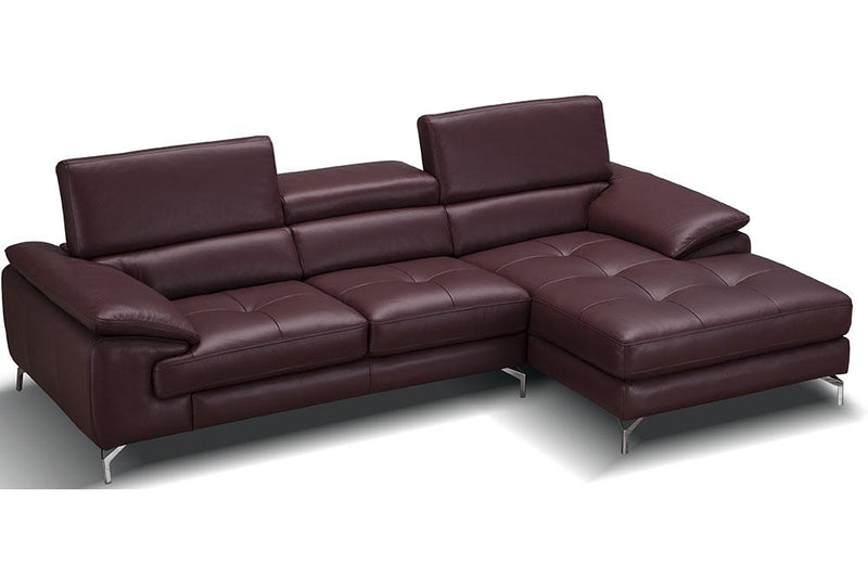 RIALTO Maroon Premium Leather Sectional Sofa