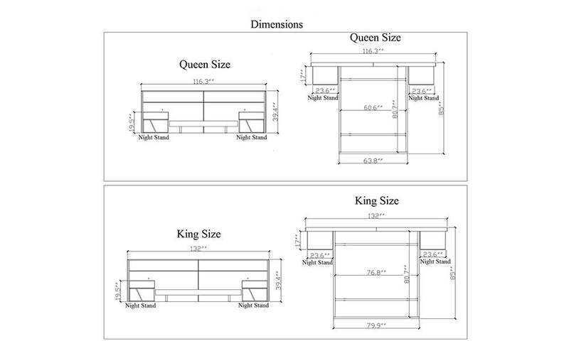 Colombine Ash Premium Bedroom Set