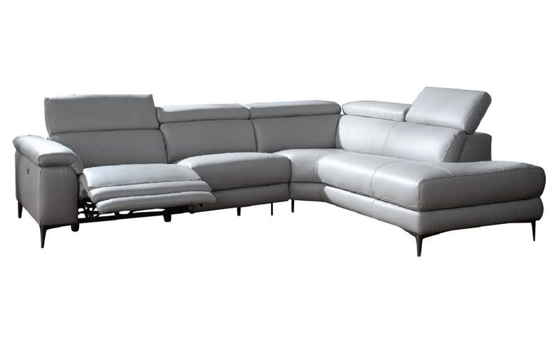 Calla Gray Leather Sectional Sofa