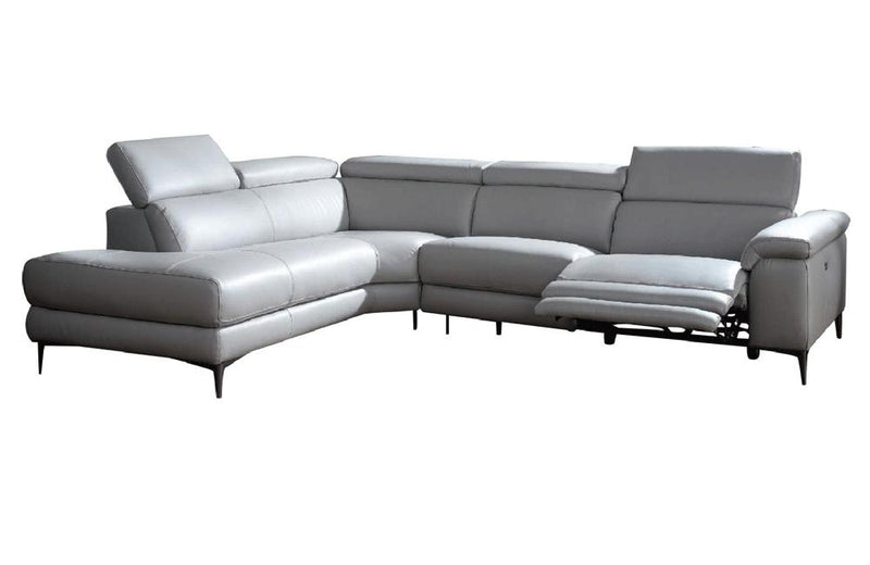 Calla Gray Leather Sectional Sofa