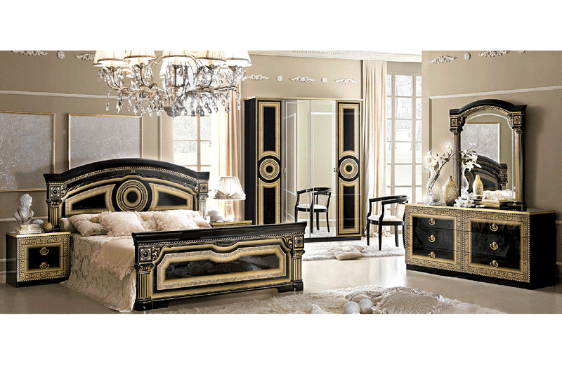 Aida Bedroom Black w/Gold, Camelgroup Italy