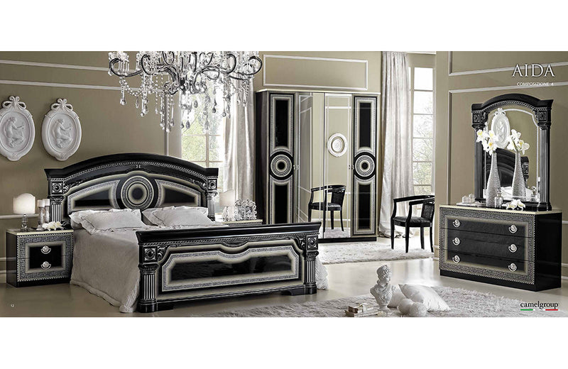 Aida Bedroom Black/Silver