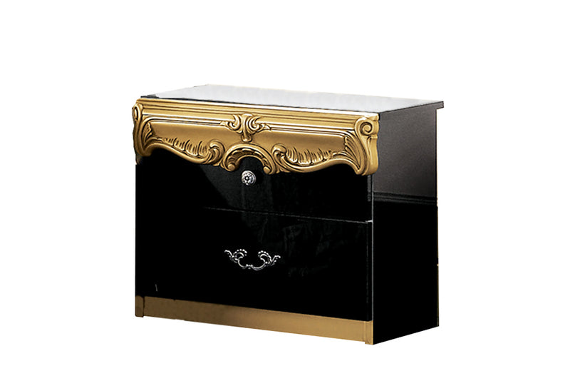 Barocco Nightstand Black w/Gold