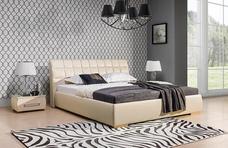 Berta Platform Bed in Light Beige by Nordholtz