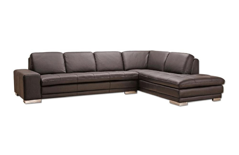 Damara Brown Leather Sectional Sofa