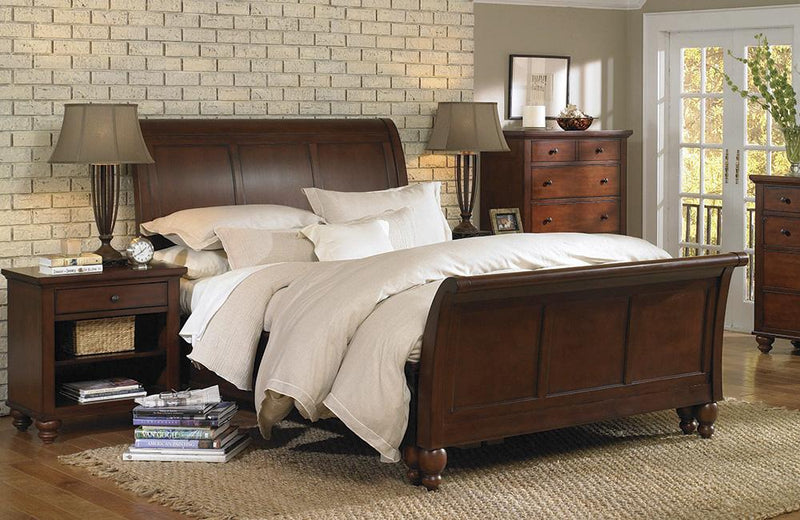 Cambridge Sleigh Bed Brown Cherry