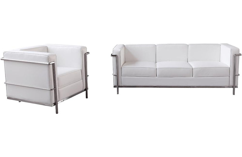 Tracy Italian Leather Sofa in White