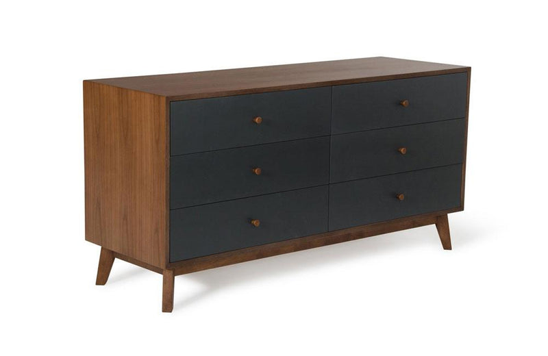 Dali Modern Gray & Walnut Dresser