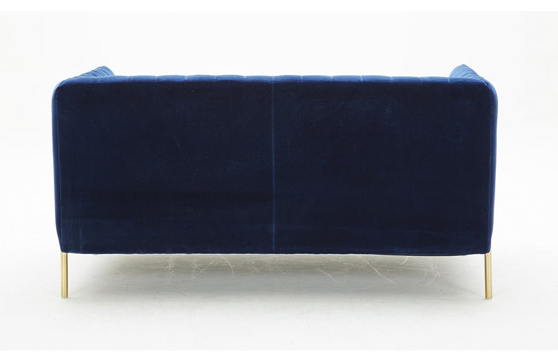 Deco Fabric Loveseat Blue