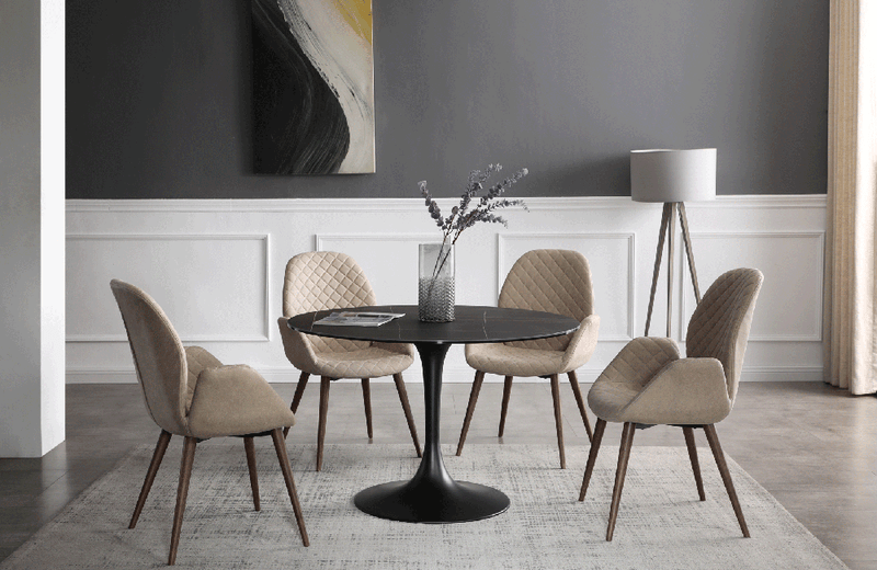 9088 Ceramic Dining Table with 1233 Chairs