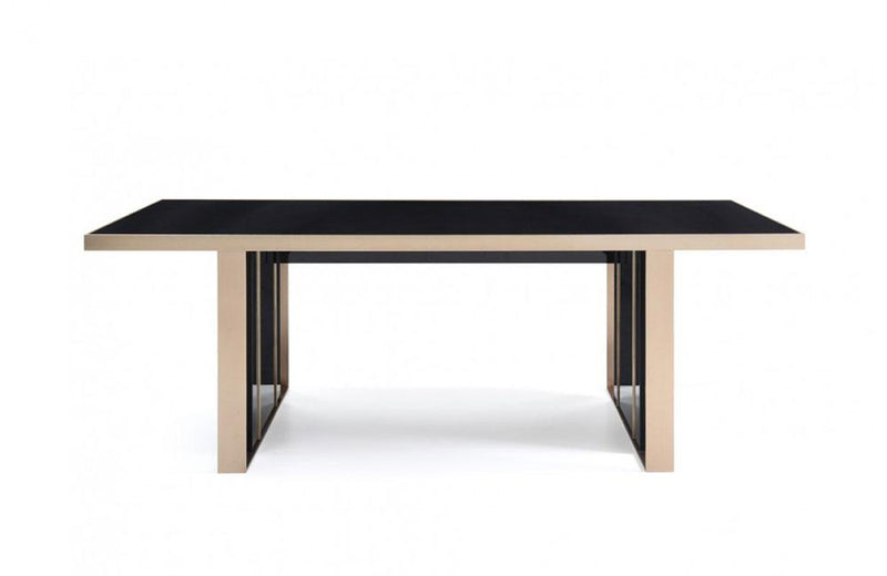 Cartier Modern Black & Rosegold Dining Table