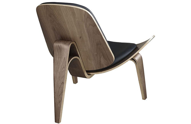 Zion Upholsterd Vinil Lounge Chair in Walnut Black