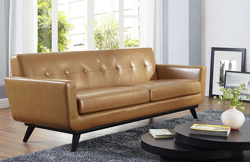 Ryleigh Modern Engage Bonded Leather Sofa