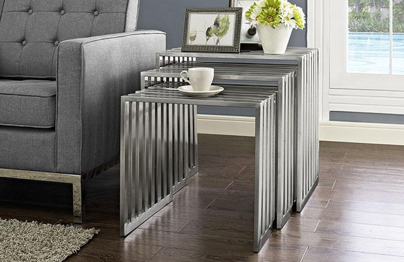 Bennett Nesting Table in Silver