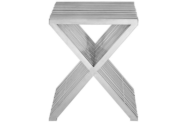 Erick Steel Side Table in Silver