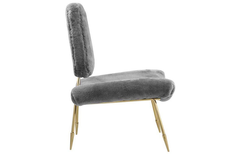 Lucia Upholsterd Sheepskin Fur Lounge Chair