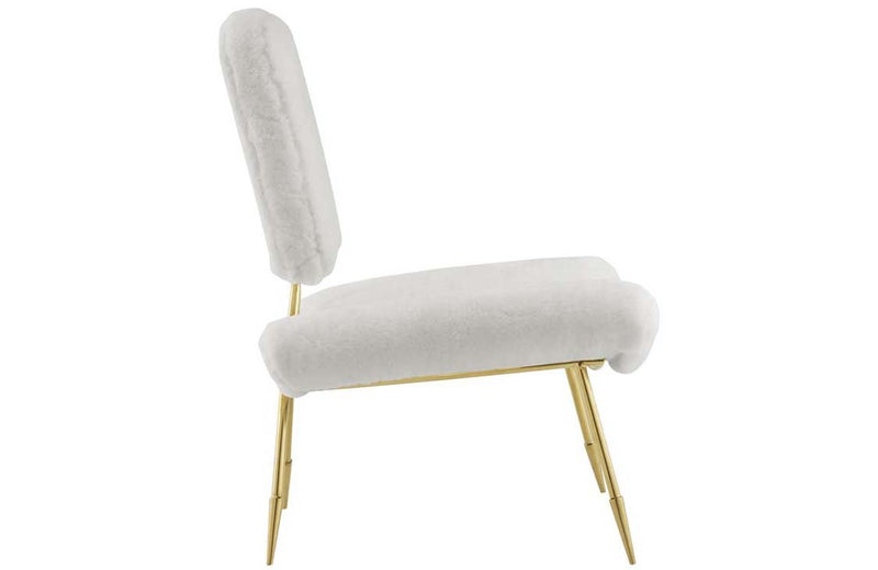 Lucia Upholsterd Sheepskin Fur Lounge Chair