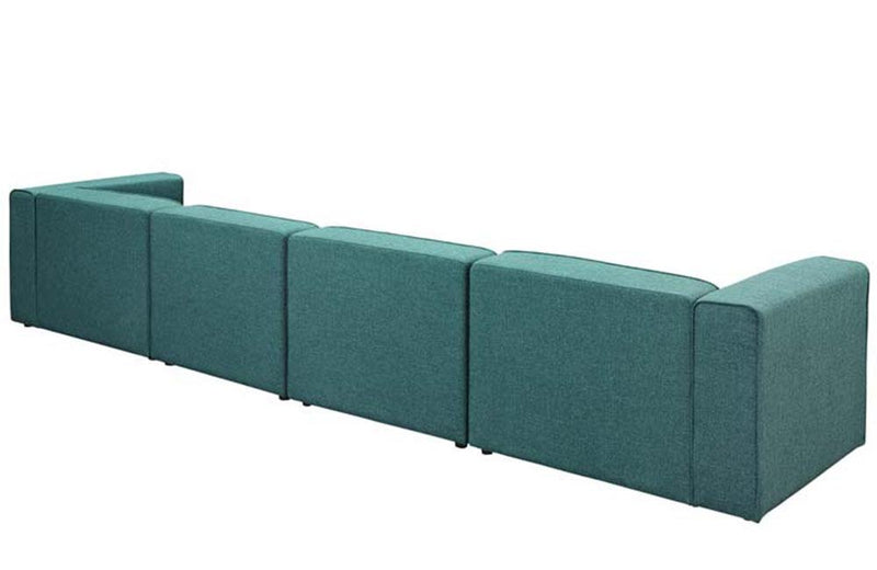 Cora Mingle 4 Piece Upholstered Fabric Sectional Sofa Set