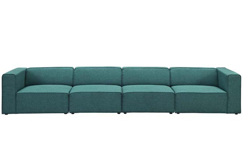 Cora Mingle 4 Piece Upholstered Fabric Sectional Sofa Set