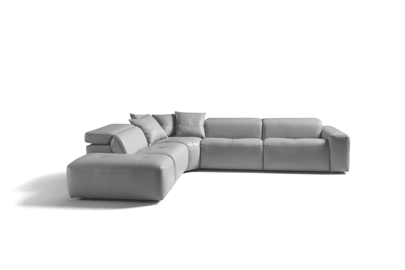 Ferrara Grey Leather Sectional