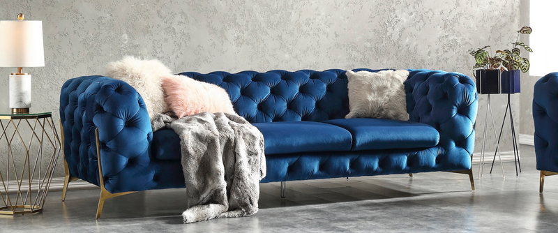 Francheska Blue Sofa Set