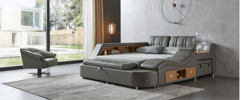 Cadillac Bed Queen size Dark Grey