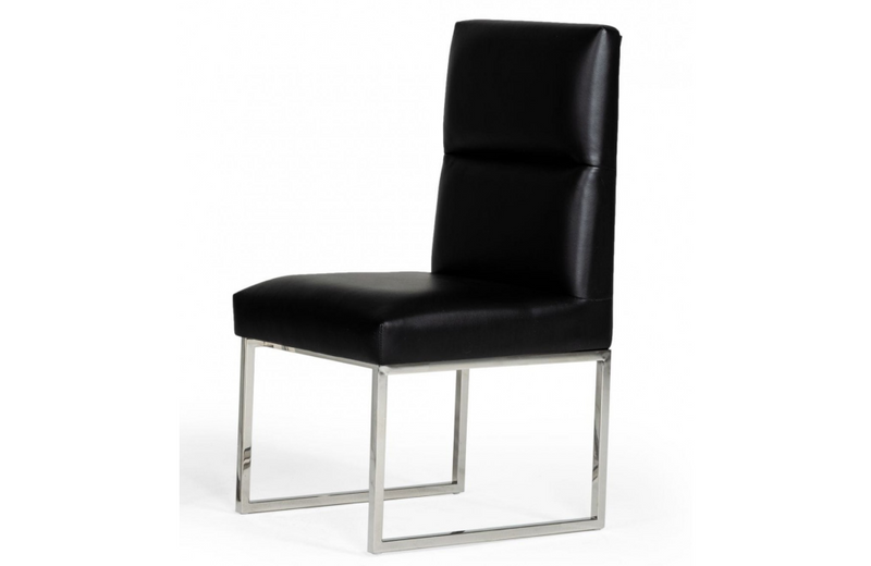 Carlito - Modern Black Leatherette Dining Chair (set of 2)