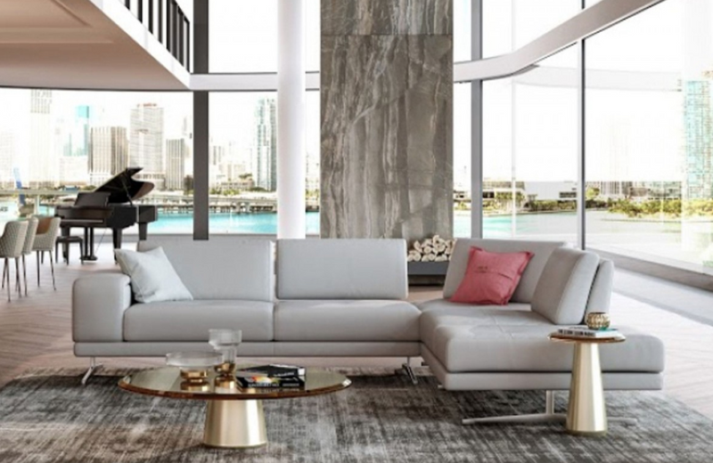 Colorado - Contemporary Grey RAF Chaise Sectional Sofa