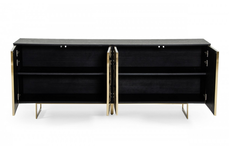 Kilton - Modern Black Oak & Champagne Gold Buffet