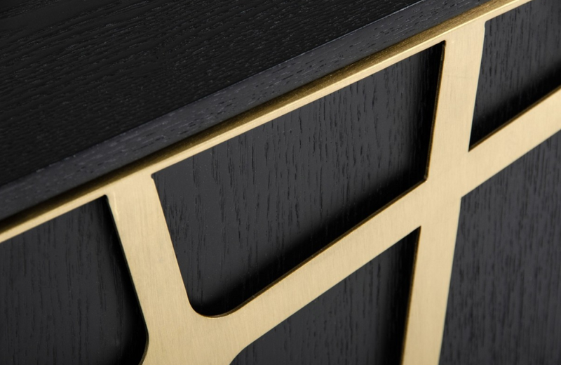 Kilton - Modern Black Oak & Champagne Gold Buffet