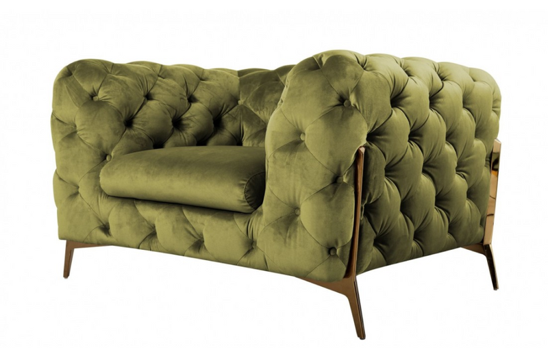 Santa Ana - Transitional Green Fabric Chair