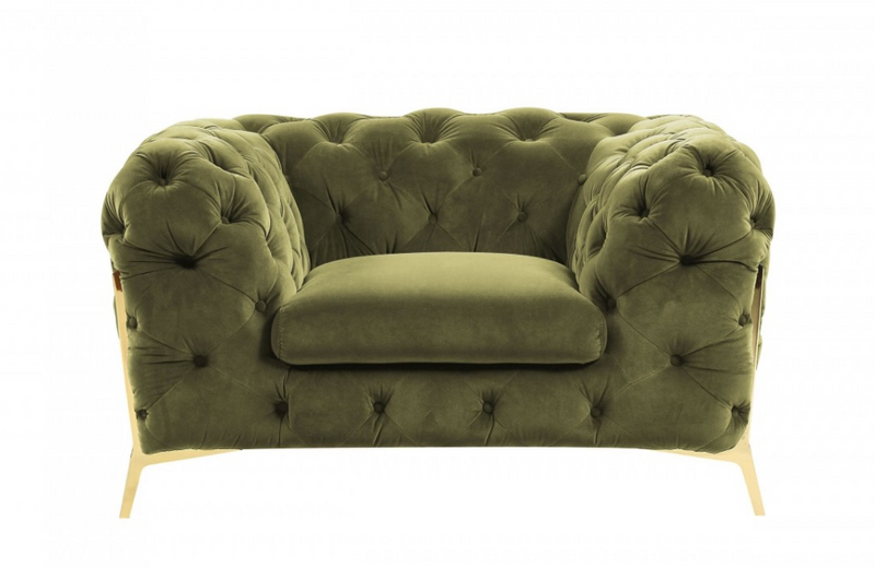 Santa Ana - Transitional Green Fabric Chair