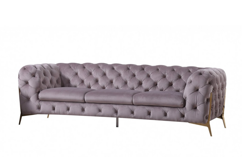 Santa Ana - Transitional Silver Fabric Sofa