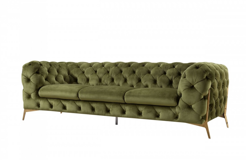 Santa Ana - Transitional Green Fabric Sofa