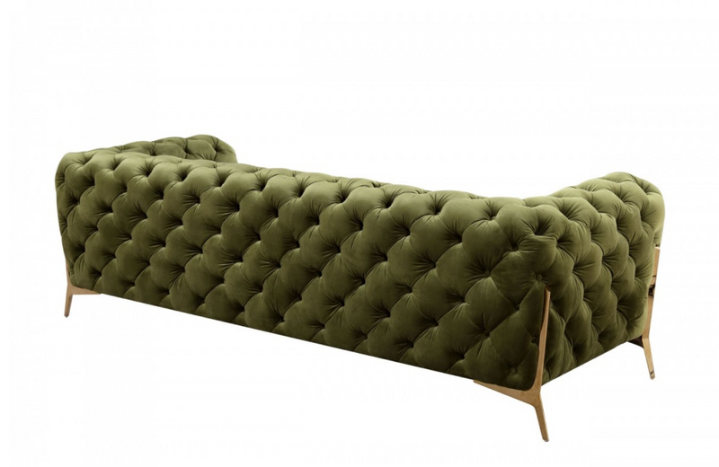 Santa Ana - Transitional Green Fabric Sofa