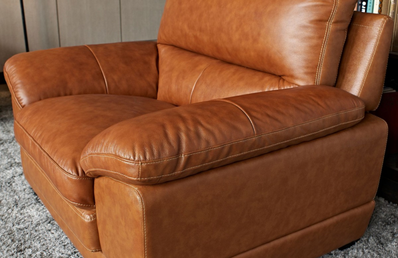 Kansas - Traditional Modern Cognac Leather Sofa Set