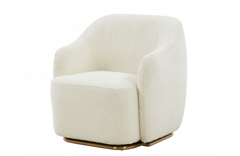 Madina Modern Off White Sherpa Accent Chair