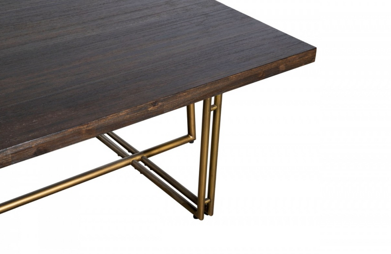 Pompano - Mid-century Acacia & Brass Dining Table