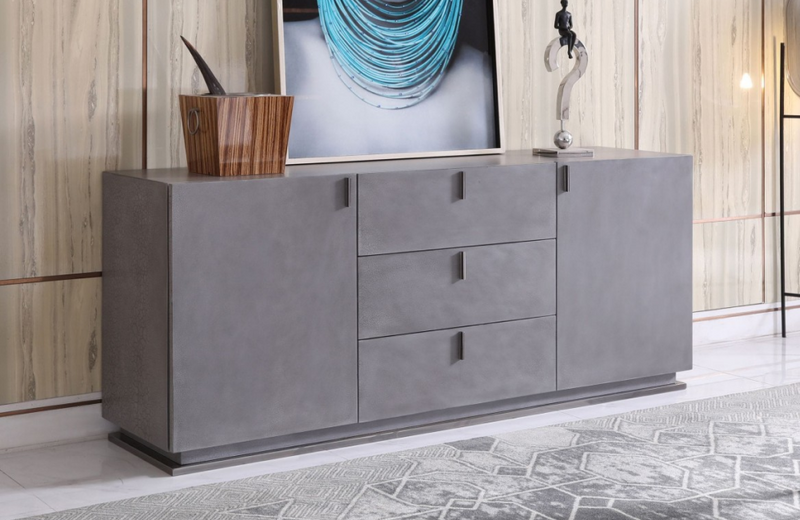 Boulder - Modern Grey Crackle Buffet